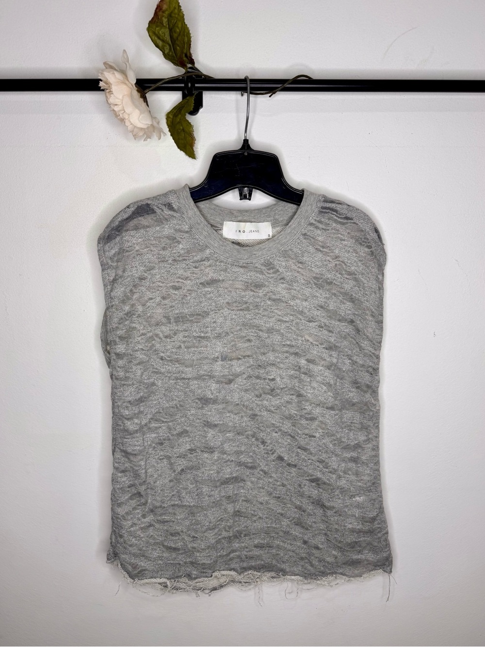IRO Jeans Distressed Burnout Knit Top
